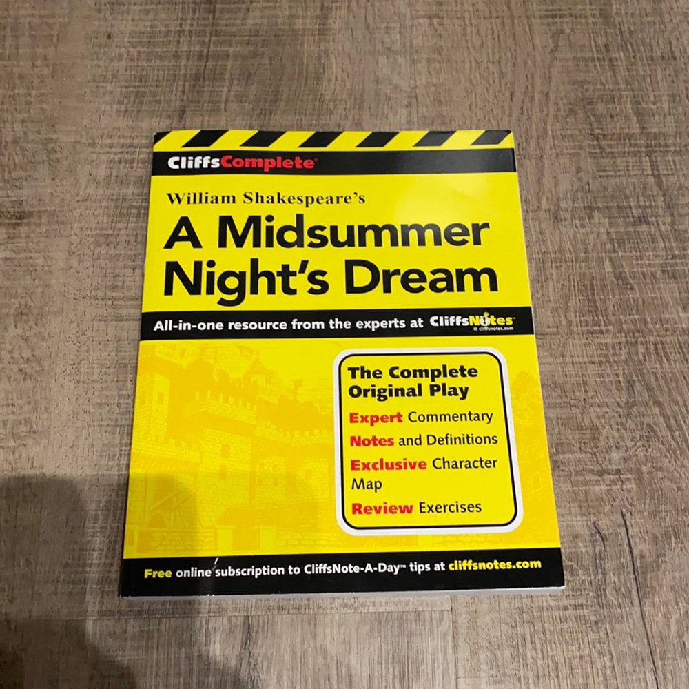2 Books $5 Midsummer Nights Dream Cliff Notes